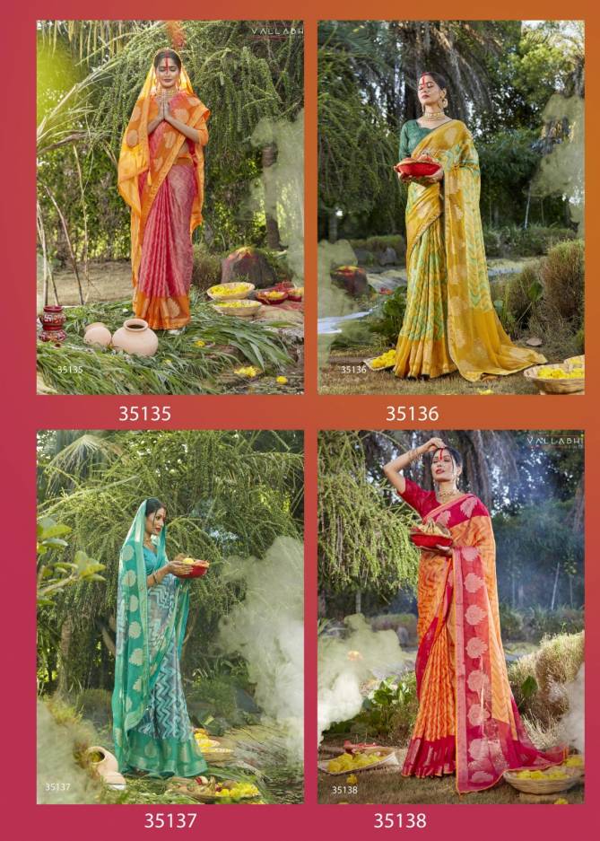 Suraj Ki Lalima By Vallabhi Designer Brasso Sarees Wholesale Shop In Surat